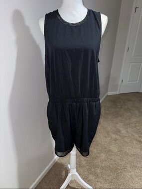 Zella Black Sleeveless Elastic-Waist Jumpsuit